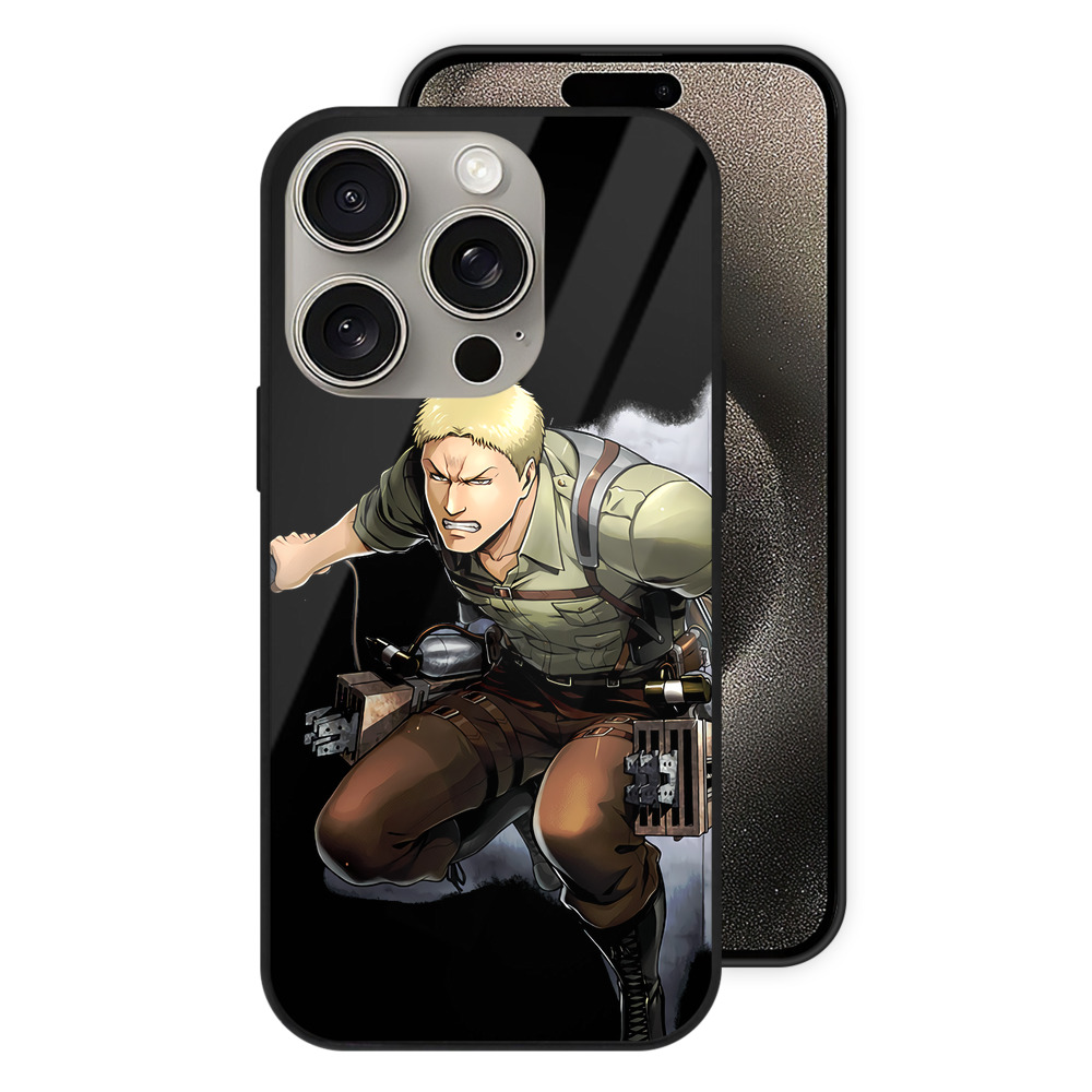 （画像用） 進撃の巨人 ライナー・ブラウン Attack on Titan Reiner Braun 【iPhone15Pro対応】スマホケース 耐衝撃＆黄変防止 背面ガラス