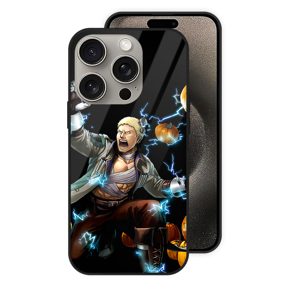 （画像用） 進撃の巨人 ライナー・ブラウン Attack on Titan Reiner Braun 【iPhone15Pro対応】スマホケース 耐衝撃＆黄変防止 背面ガラス