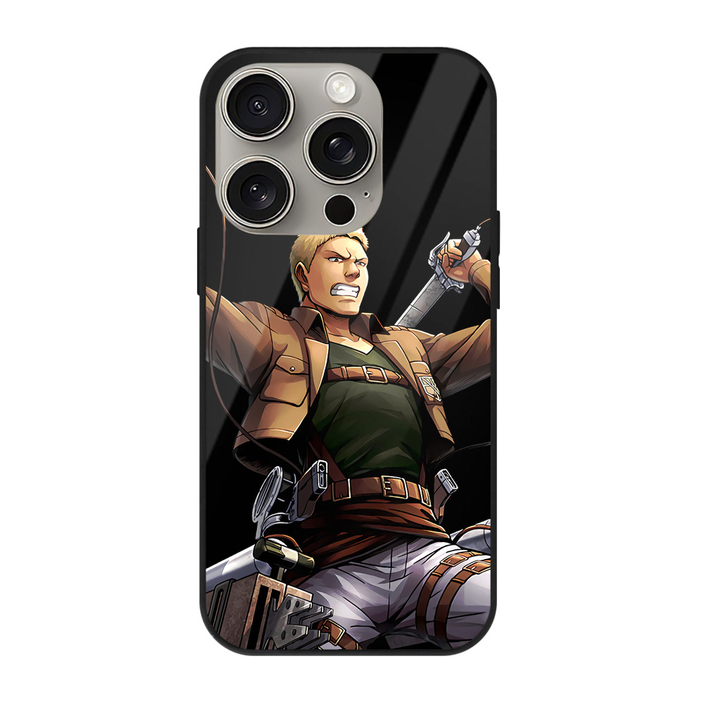 （画像用） 進撃の巨人 ライナー・ブラウン Attack on Titan Reiner Braun 【iPhone15Pro対応】スマホケース 耐衝撃＆黄変防止 背面ガラス