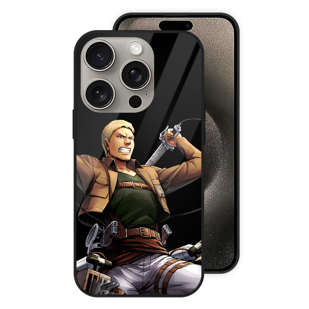 （画像用） 進撃の巨人 ライナー・ブラウン Attack on Titan Reiner Braun 【iPhone15Pro対応】スマホケース 耐衝撃＆黄変防止 背面ガラス