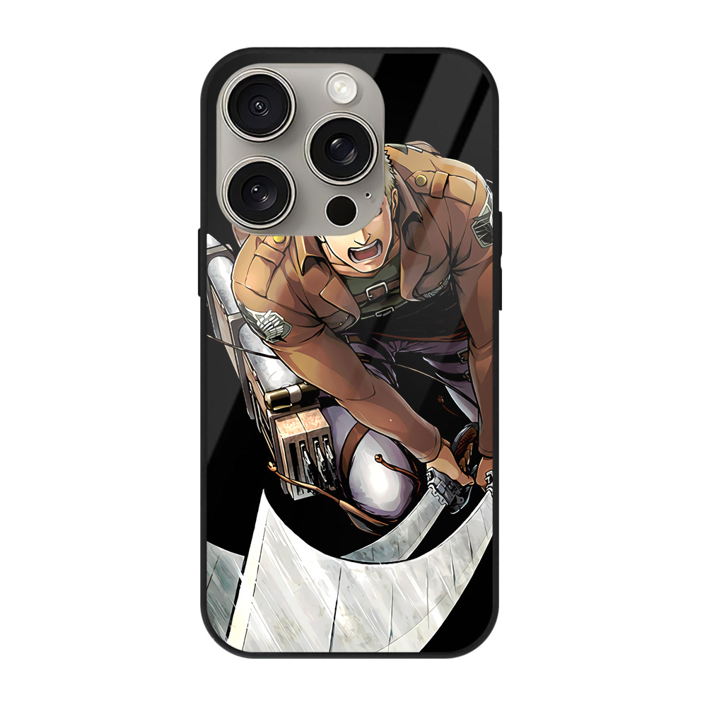 （画像用） 進撃の巨人 ライナー・ブラウン Attack on Titan Reiner Braun 【iPhone15Pro対応】スマホケース 耐衝撃＆黄変防止 背面ガラス