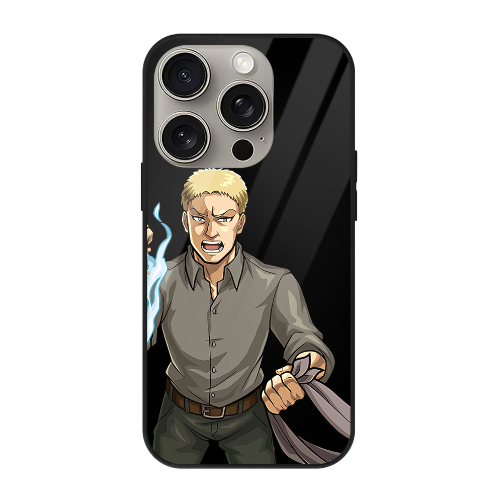 （画像用） 進撃の巨人 ライナー・ブラウン Attack on Titan Reiner Braun 【iPhone15Pro対応】スマホケース 耐衝撃＆黄変防止 背面ガラス