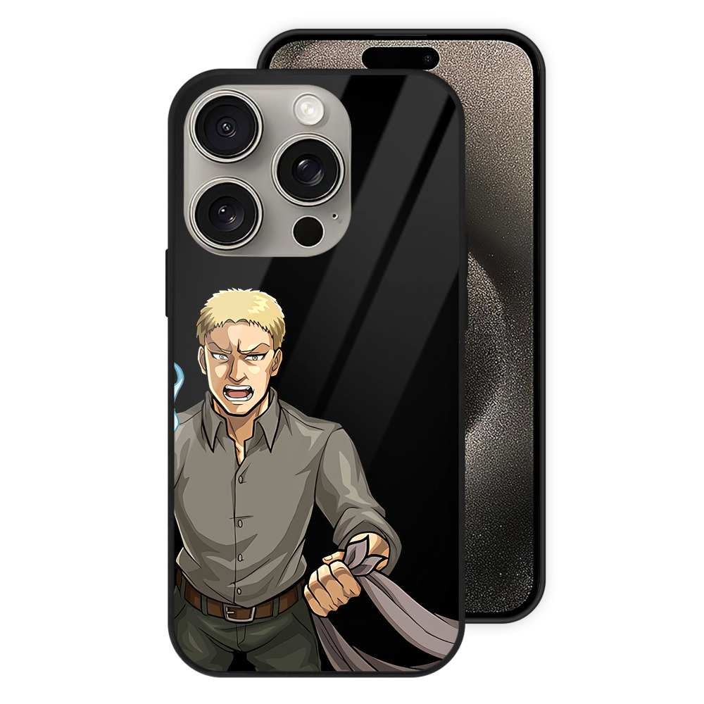 （画像用） 進撃の巨人 ライナー・ブラウン Attack on Titan Reiner Braun 【iPhone15Pro対応】スマホケース 耐衝撃＆黄変防止 背面ガラス