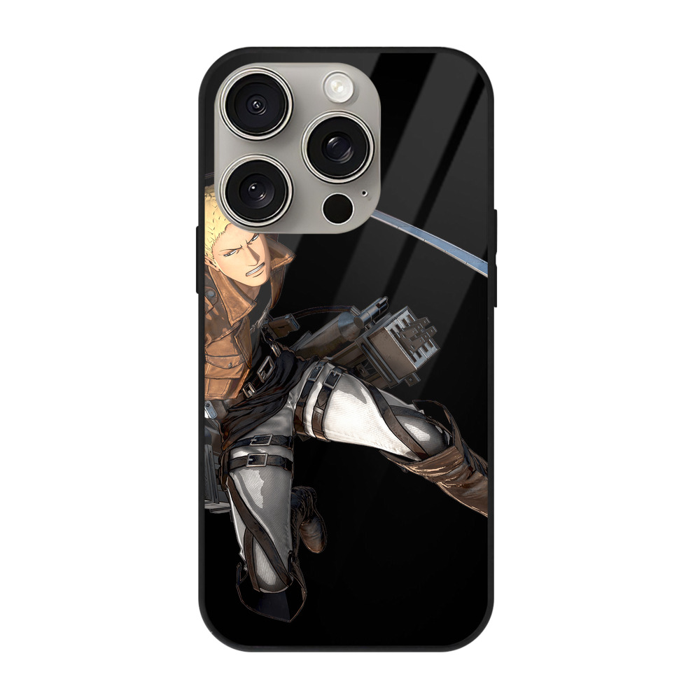 （画像用） 進撃の巨人 ライナー・ブラウン Attack on Titan Reiner Braun 【iPhone15Pro対応】スマホケース 耐衝撃＆黄変防止 背面ガラス