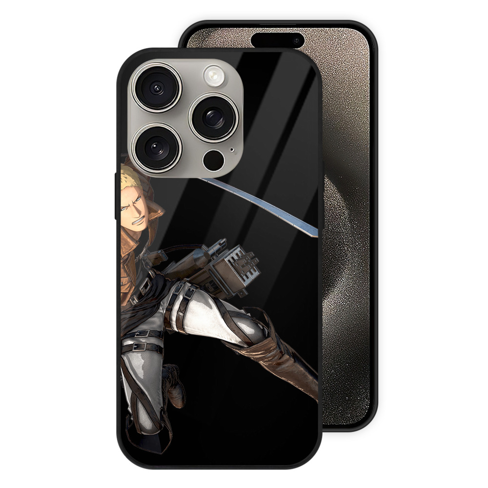 （画像用） 進撃の巨人 ライナー・ブラウン Attack on Titan Reiner Braun 【iPhone15Pro対応】スマホケース 耐衝撃＆黄変防止 背面ガラス