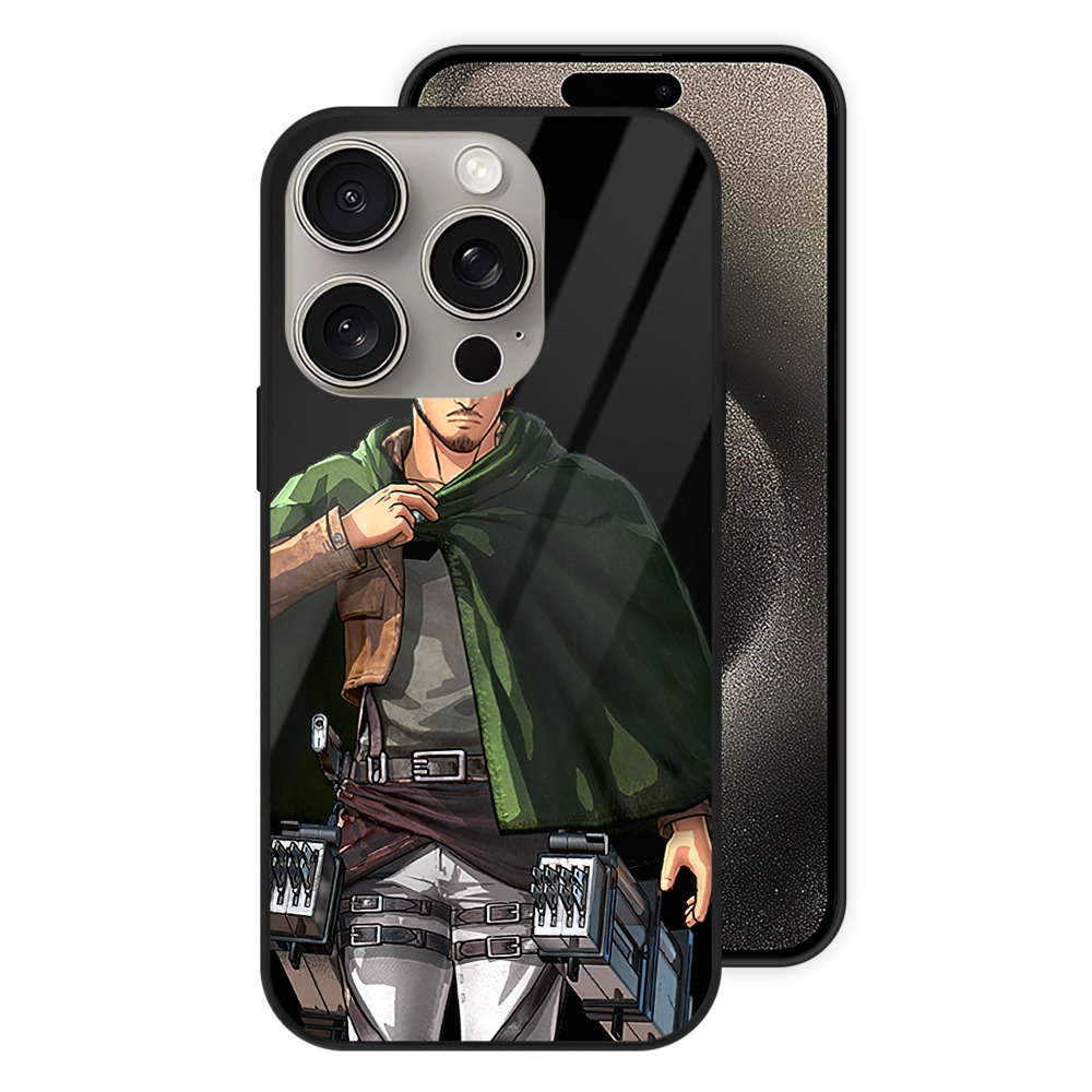 （画像用） 進撃の巨人 ミケ·ザカリアス Attack on Titan Mike Zakarius 【iPhone15Pro対応】スマホケース 耐衝撃＆黄変防止 背面ガラス