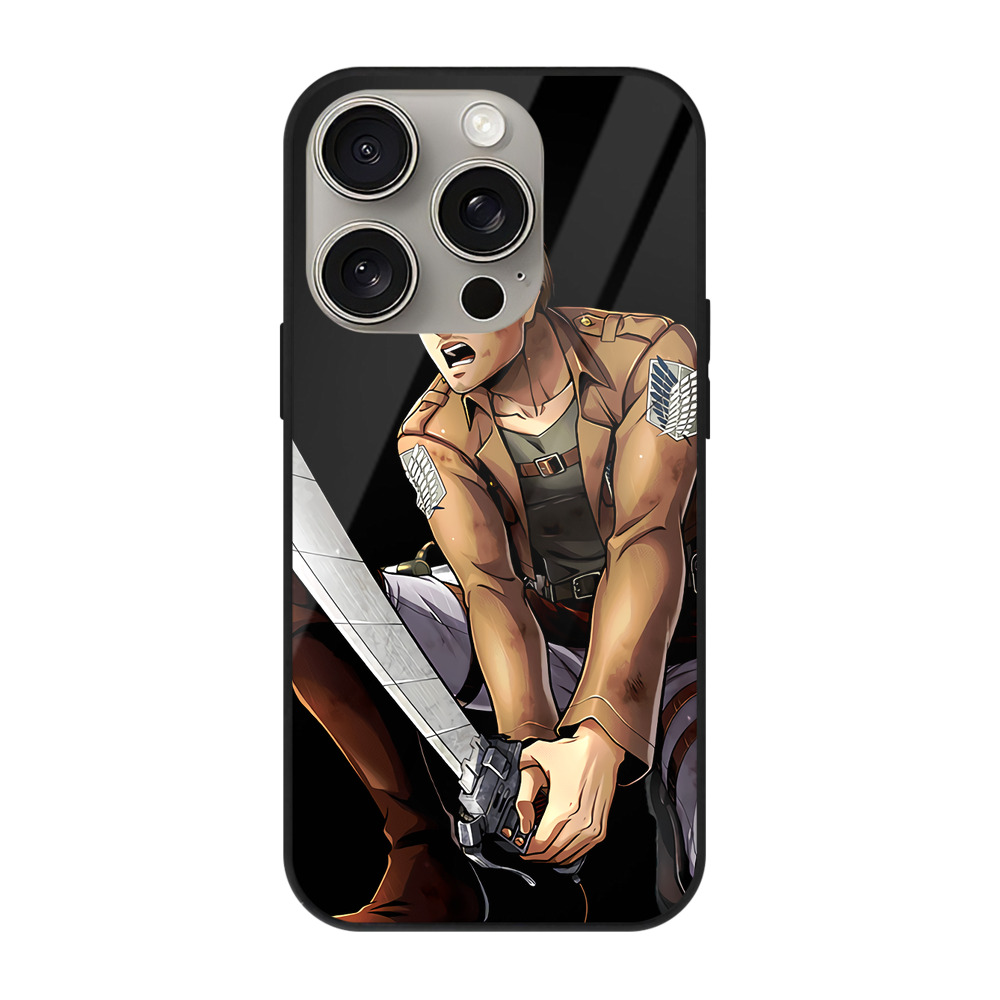 （画像用） 進撃の巨人 ミケ·ザカリアス Attack on Titan Mike Zakarius 【iPhone15Pro対応】スマホケース 耐衝撃＆黄変防止 背面ガラス