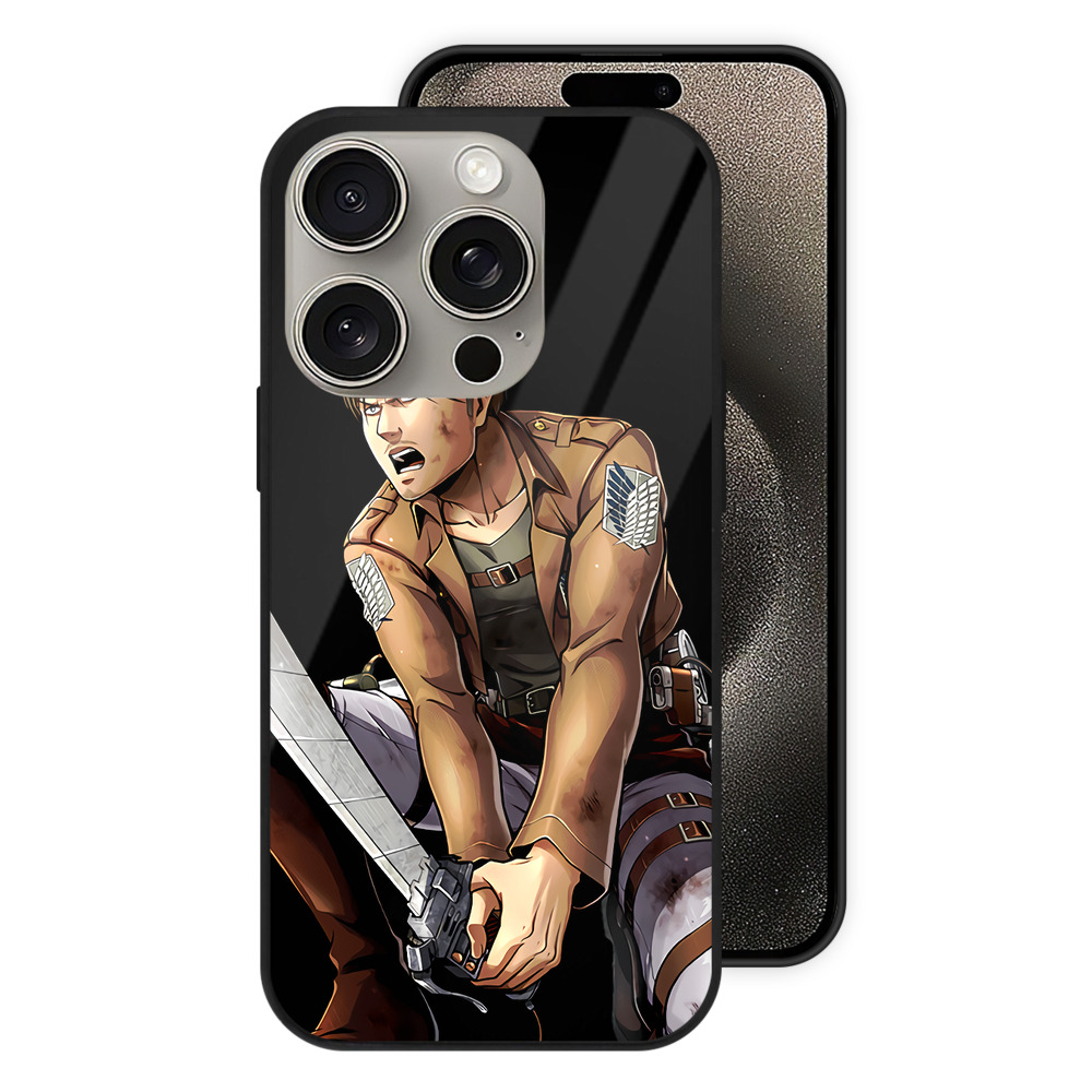 （画像用） 進撃の巨人 ミケ·ザカリアス Attack on Titan Mike Zakarius 【iPhone15Pro対応】スマホケース 耐衝撃＆黄変防止 背面ガラス