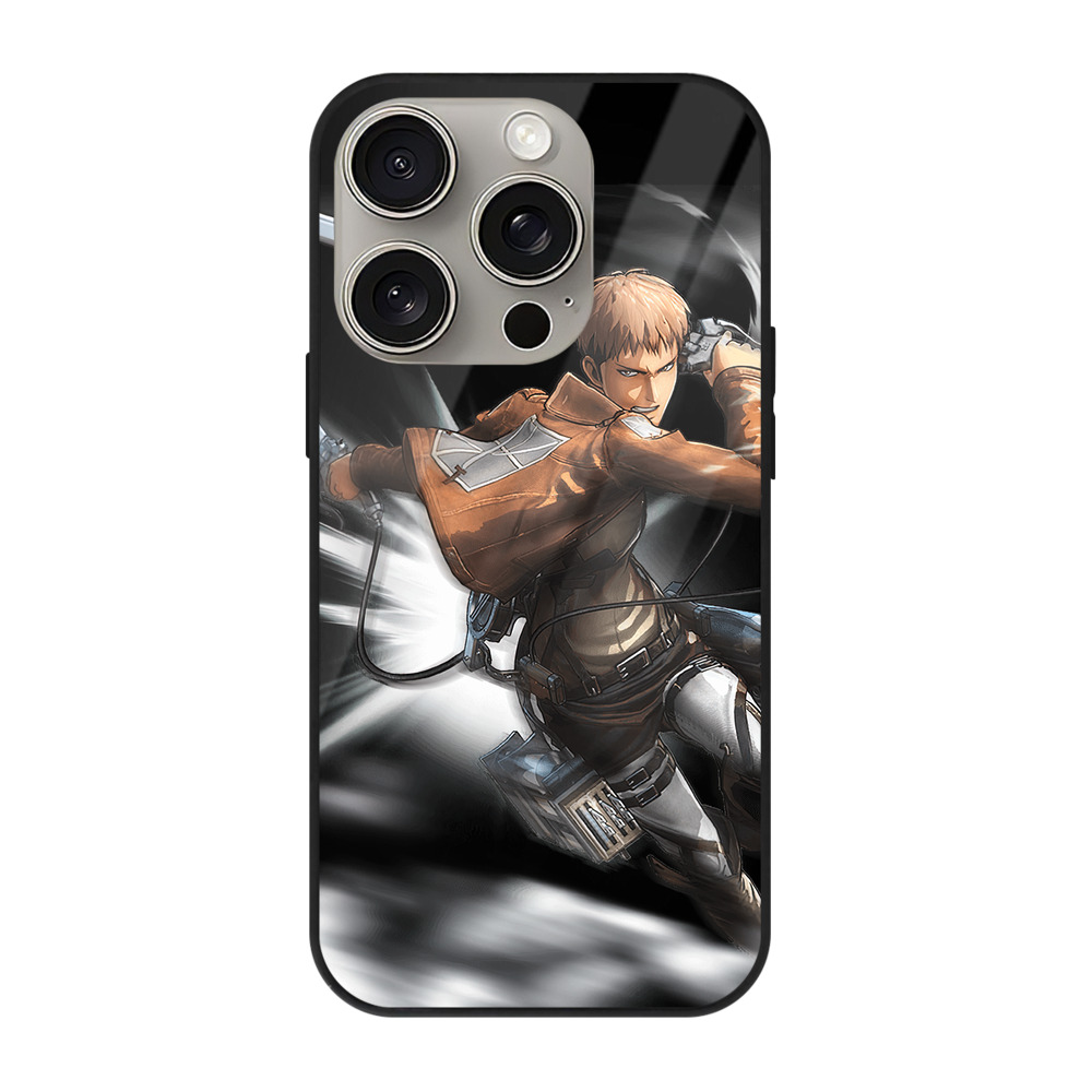 （画像用） 進撃の巨人 ジャン・キルシュタイン Attack on Titan Jean Kirstein 【iPhone15Pro対応】スマホケース 耐衝撃＆黄変防止 背面ガラス