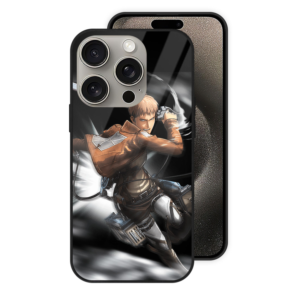 （画像用） 進撃の巨人 ジャン・キルシュタイン Attack on Titan Jean Kirstein 【iPhone15Pro対応】スマホケース 耐衝撃＆黄変防止 背面ガラス