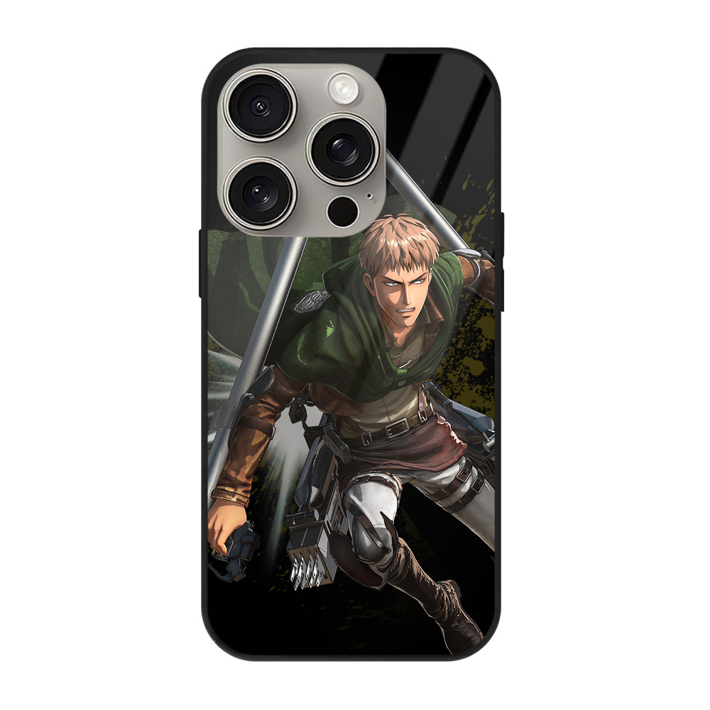 （画像用） 進撃の巨人 ジャン・キルシュタイン Attack on Titan Jean Kirstein 【iPhone15Pro対応】スマホケース 耐衝撃＆黄変防止 背面ガラス