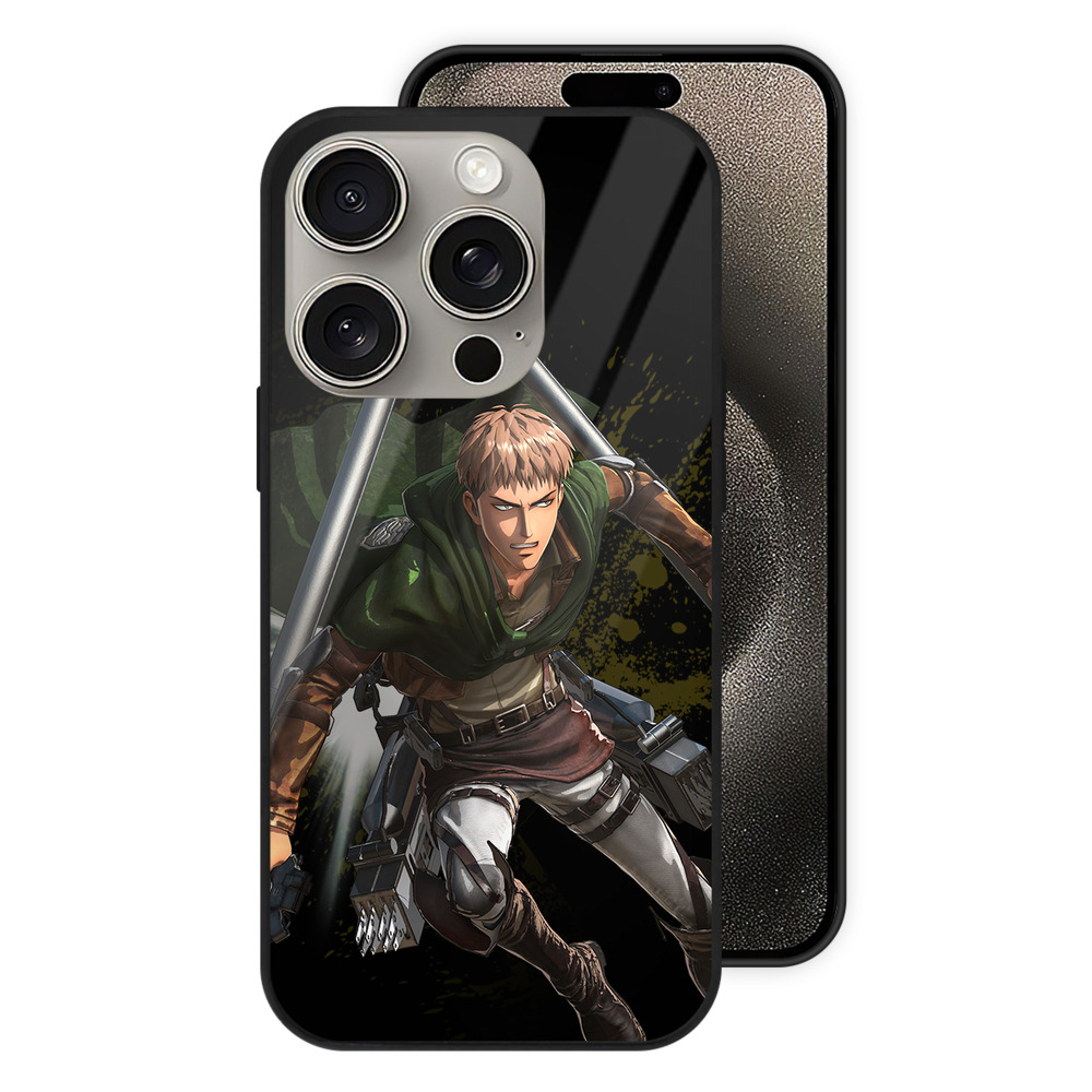 （画像用） 進撃の巨人 ジャン・キルシュタイン Attack on Titan Jean Kirstein 【iPhone15Pro対応】スマホケース 耐衝撃＆黄変防止 背面ガラス