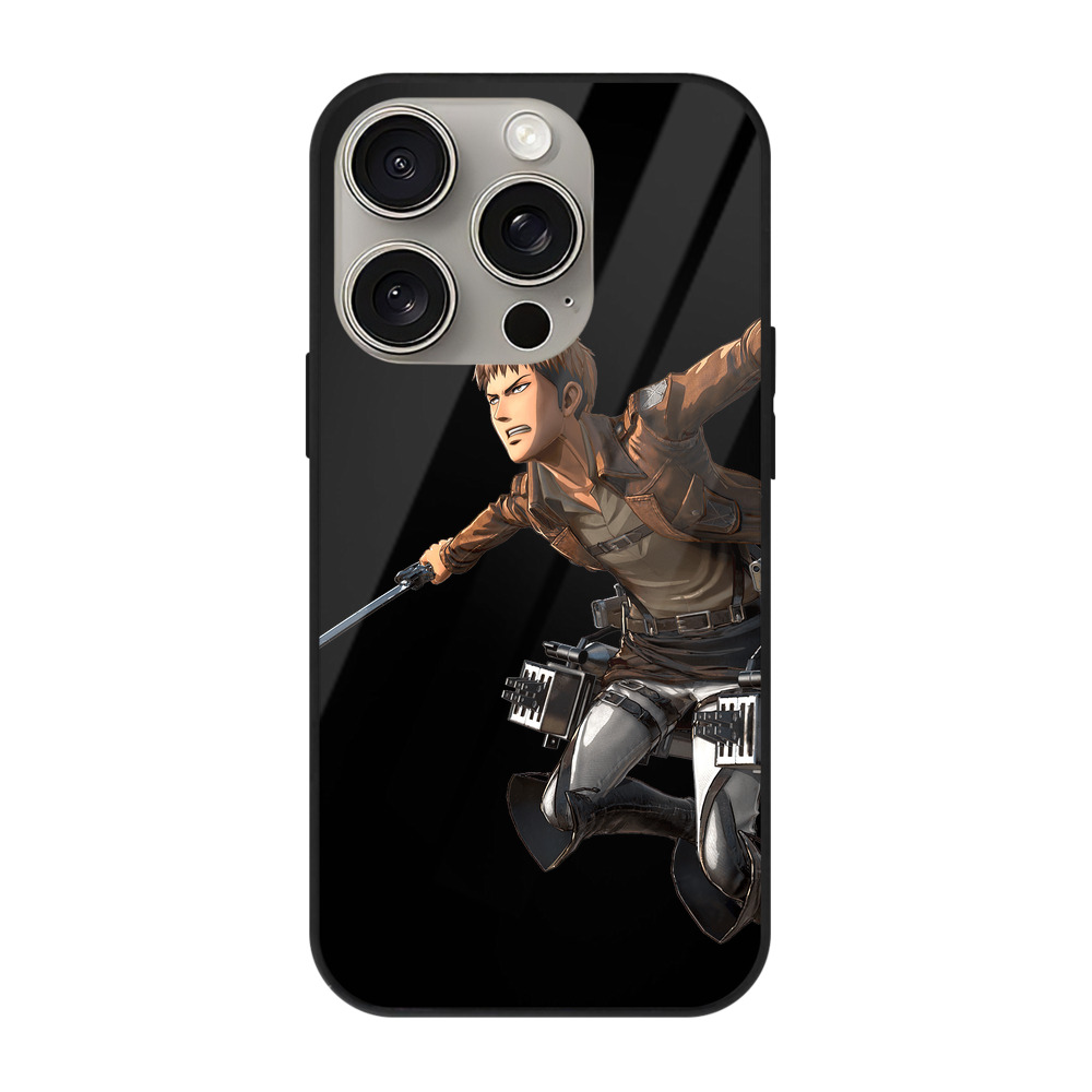 （画像用） 進撃の巨人 ジャン・キルシュタイン Attack on Titan Jean Kirstein 【iPhone15Pro対応】スマホケース 耐衝撃＆黄変防止 背面ガラス