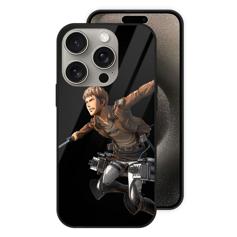 （画像用） 進撃の巨人 ジャン・キルシュタイン Attack on Titan Jean Kirstein 【iPhone15Pro対応】スマホケース 耐衝撃＆黄変防止 背面ガラス