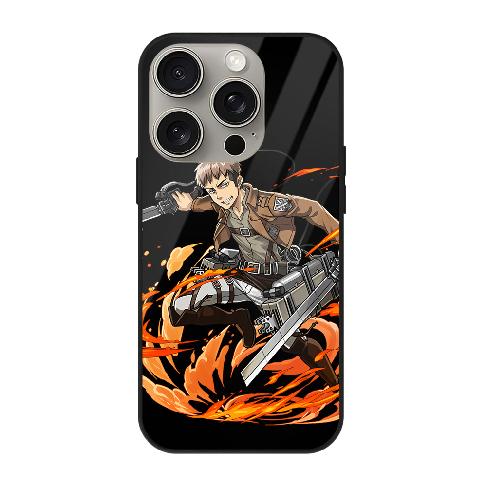 （画像用） 進撃の巨人 ジャン・キルシュタイン Attack on Titan Jean Kirstein 【iPhone15Pro対応】スマホケース 耐衝撃＆黄変防止 背面ガラス