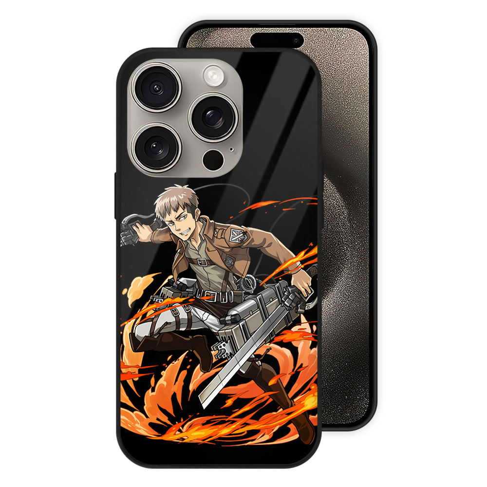 （画像用） 進撃の巨人 ジャン・キルシュタイン Attack on Titan Jean Kirstein 【iPhone15Pro対応】スマホケース 耐衝撃＆黄変防止 背面ガラス
