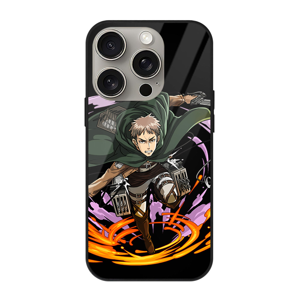 （画像用） 進撃の巨人 ジャン・キルシュタイン Attack on Titan Jean Kirstein 【iPhone15Pro対応】スマホケース 耐衝撃＆黄変防止 背面ガラス