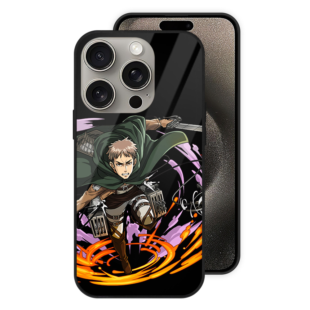 （画像用） 進撃の巨人 ジャン・キルシュタイン Attack on Titan Jean Kirstein 【iPhone15Pro対応】スマホケース 耐衝撃＆黄変防止 背面ガラス