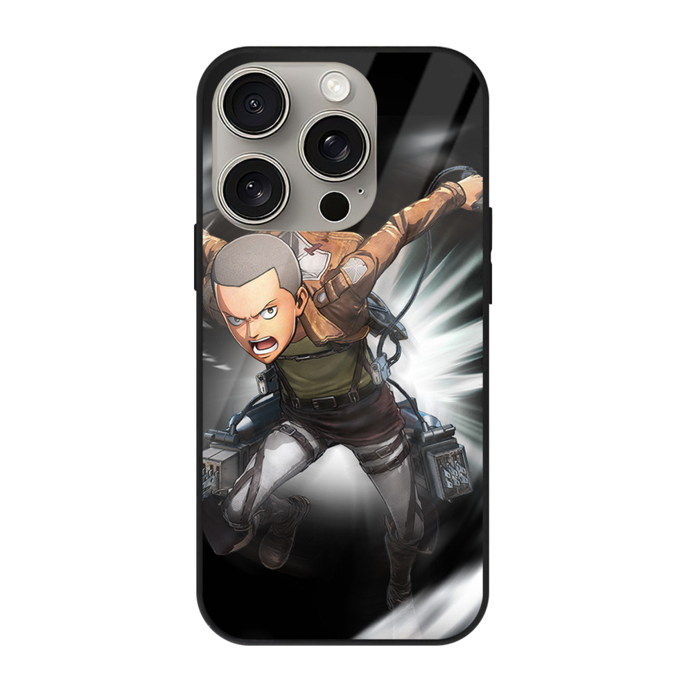 （画像用） 進撃の巨人 コニー·スプリンガー Attack on Titan Connie Springer 【iPhone15Pro対応】スマホケース 耐衝撃＆黄変防止 背面ガラス