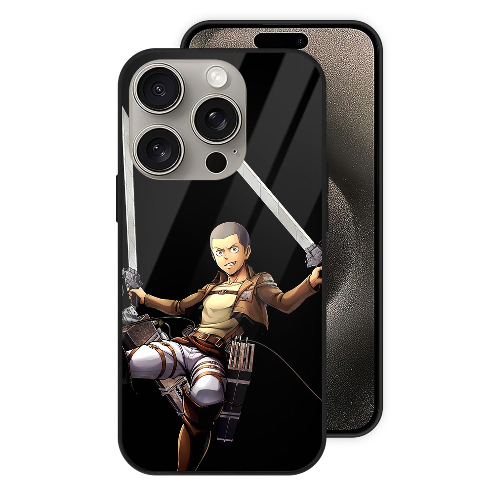 （画像用） 進撃の巨人 コニー·スプリンガー Attack on Titan Connie Springer 【iPhone15Pro対応】スマホケース 耐衝撃＆黄変防止 背面ガラス