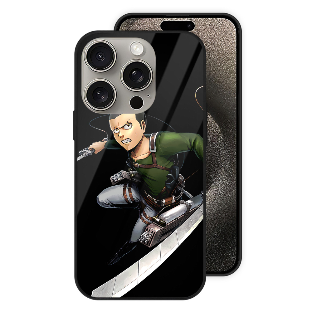 （画像用） 進撃の巨人 コニー·スプリンガー Attack on Titan Connie Springer 【iPhone15Pro対応】スマホケース 耐衝撃＆黄変防止 背面ガラス