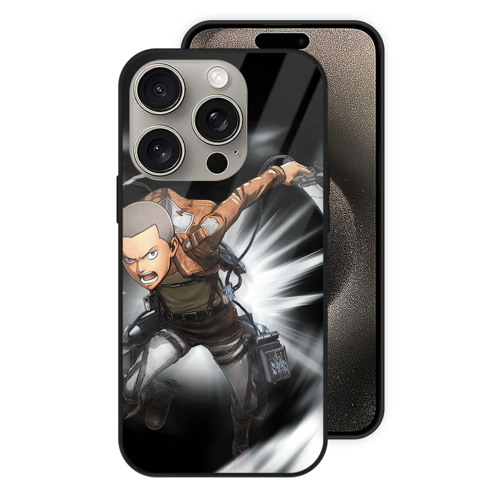 （画像用） 進撃の巨人 コニー·スプリンガー Attack on Titan Connie Springer 【iPhone15Pro対応】スマホケース 耐衝撃＆黄変防止 背面ガラス