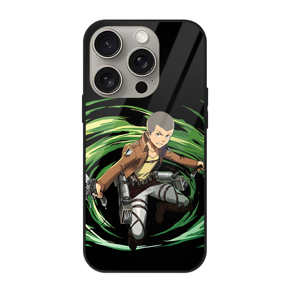 （画像用） 進撃の巨人 コニー·スプリンガー Attack on Titan Connie Springer 【iPhone15Pro対応】スマホケース 耐衝撃＆黄変防止 背面ガラス