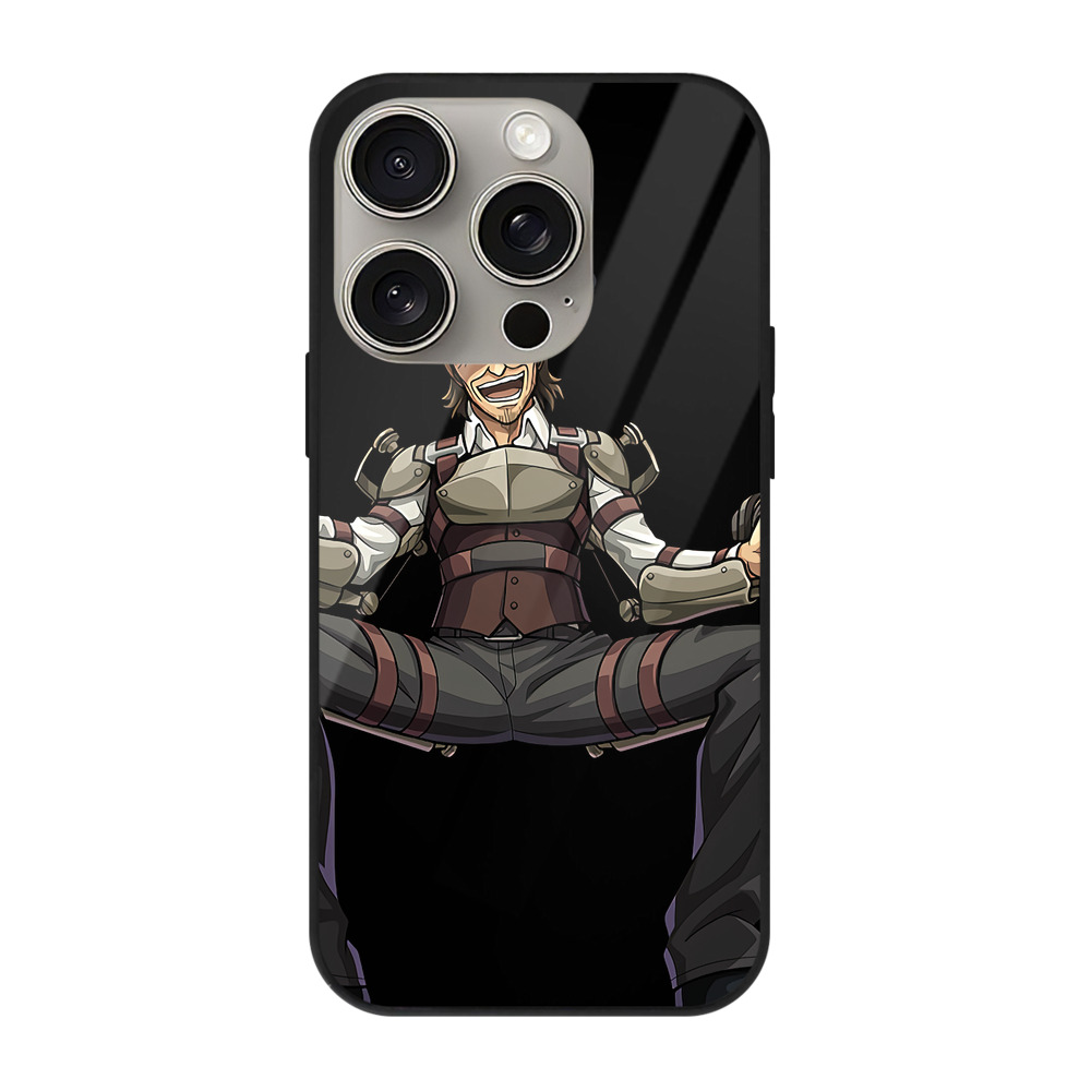 （画像用） 進撃の巨人 ケニー·アッカーマン Attack on Titan Kenny Ackerman 【iPhone15Pro対応】スマホケース 耐衝撃＆黄変防止 背面ガラス