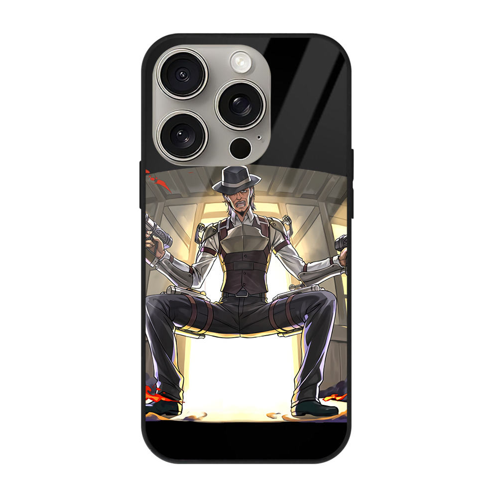 （画像用） 進撃の巨人 ケニー·アッカーマン Attack on Titan Kenny Ackerman 【iPhone15Pro対応】スマホケース 耐衝撃＆黄変防止 背面ガラス