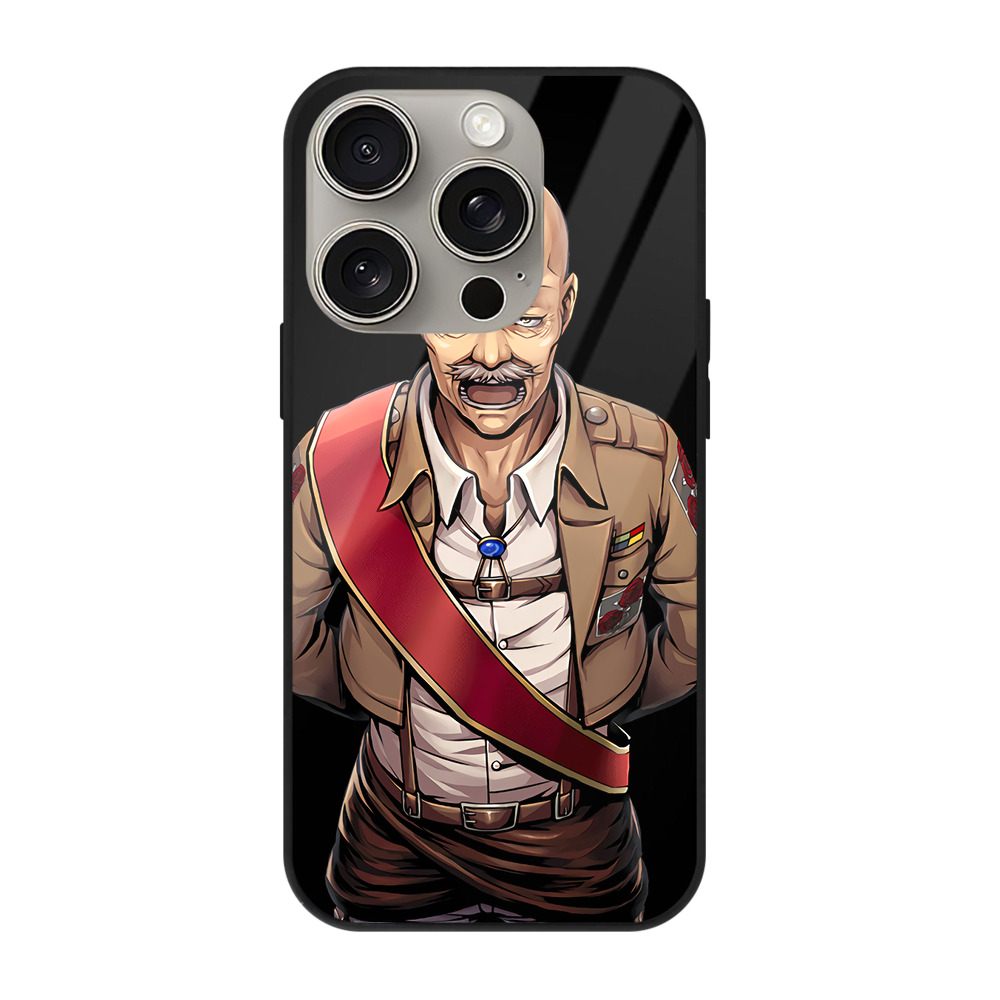 （画像用） 進撃の巨人 ドット·ピクシス Attack on Titan Dot Pixis 【iPhone15Pro対応】スマホケース 耐衝撃＆黄変防止 背面ガラス