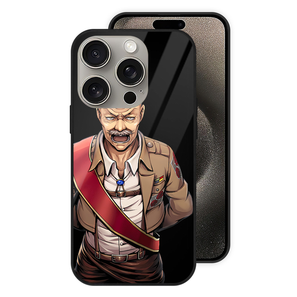 （画像用） 進撃の巨人 ドット·ピクシス Attack on Titan Dot Pixis 【iPhone15Pro対応】スマホケース 耐衝撃＆黄変防止 背面ガラス