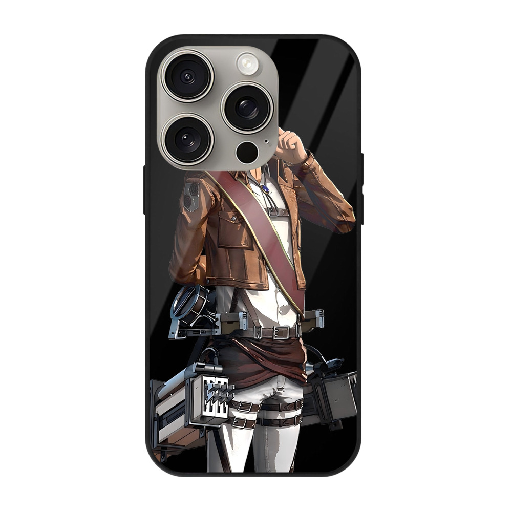 （画像用） 進撃の巨人 ドット·ピクシス Attack on Titan Dot Pixis 【iPhone15Pro対応】スマホケース 耐衝撃＆黄変防止 背面ガラス
