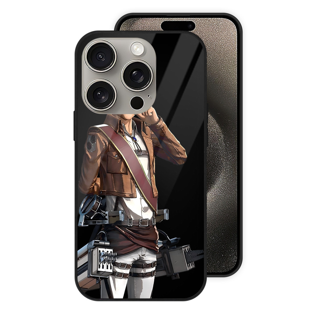 （画像用） 進撃の巨人 ドット·ピクシス Attack on Titan Dot Pixis 【iPhone15Pro対応】スマホケース 耐衝撃＆黄変防止 背面ガラス