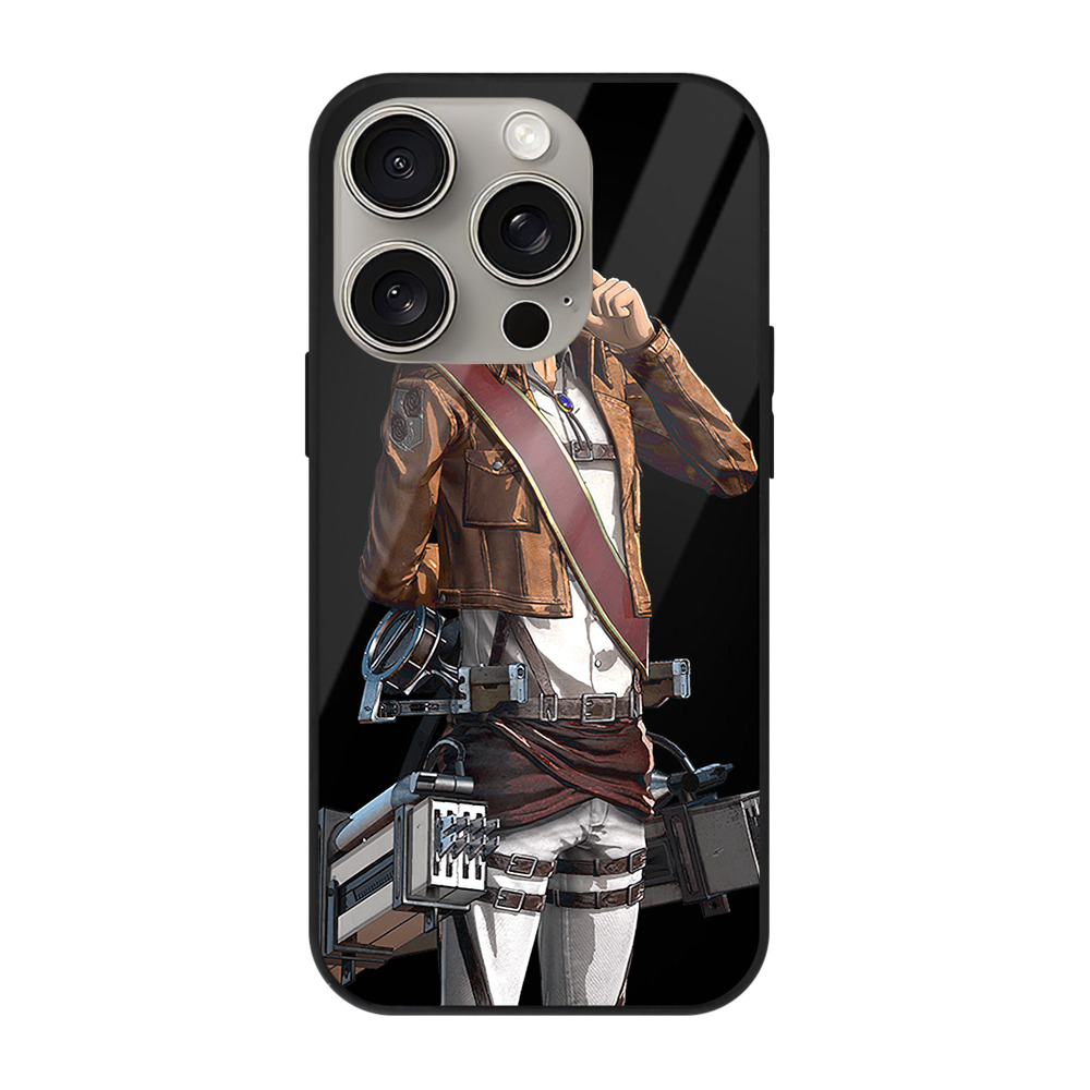 （画像用） 進撃の巨人 ドット·ピクシス Attack on Titan Dot Pixis 【iPhone15Pro対応】スマホケース 耐衝撃＆黄変防止 背面ガラス