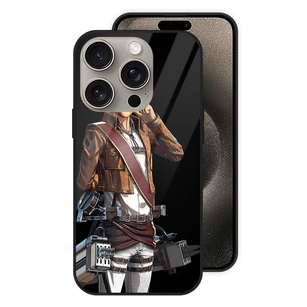 （画像用） 進撃の巨人 ドット·ピクシス Attack on Titan Dot Pixis 【iPhone15Pro対応】スマホケース 耐衝撃＆黄変防止 背面ガラス