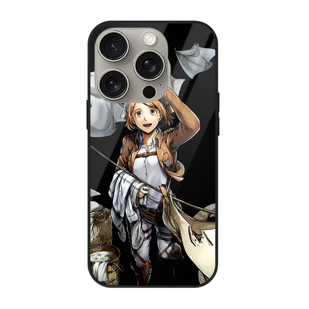 （画像用） 進撃の巨人 ペトラ·ラル Attack on Titan Petra Rall 【iPhone15Pro対応】スマホケース 耐衝撃＆黄変防止 背面ガラス