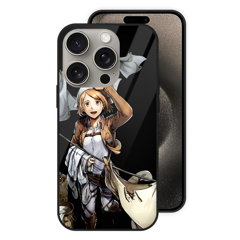 （画像用） 進撃の巨人 ペトラ·ラル Attack on Titan Petra Rall 【iPhone15Pro対応】スマホケース 耐衝撃＆黄変防止 背面ガラス