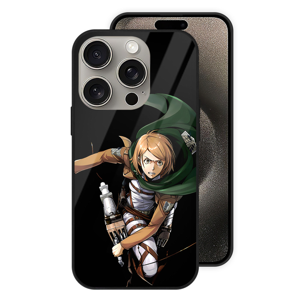 （画像用） 進撃の巨人 ペトラ·ラル Attack on Titan Petra Rall 【iPhone15Pro対応】スマホケース 耐衝撃＆黄変防止 背面ガラス