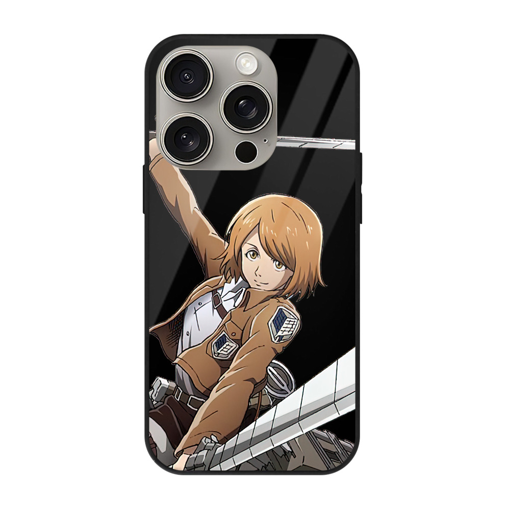 （画像用） 進撃の巨人 ペトラ·ラル Attack on Titan Petra Rall 【iPhone15Pro対応】スマホケース 耐衝撃＆黄変防止 背面ガラス