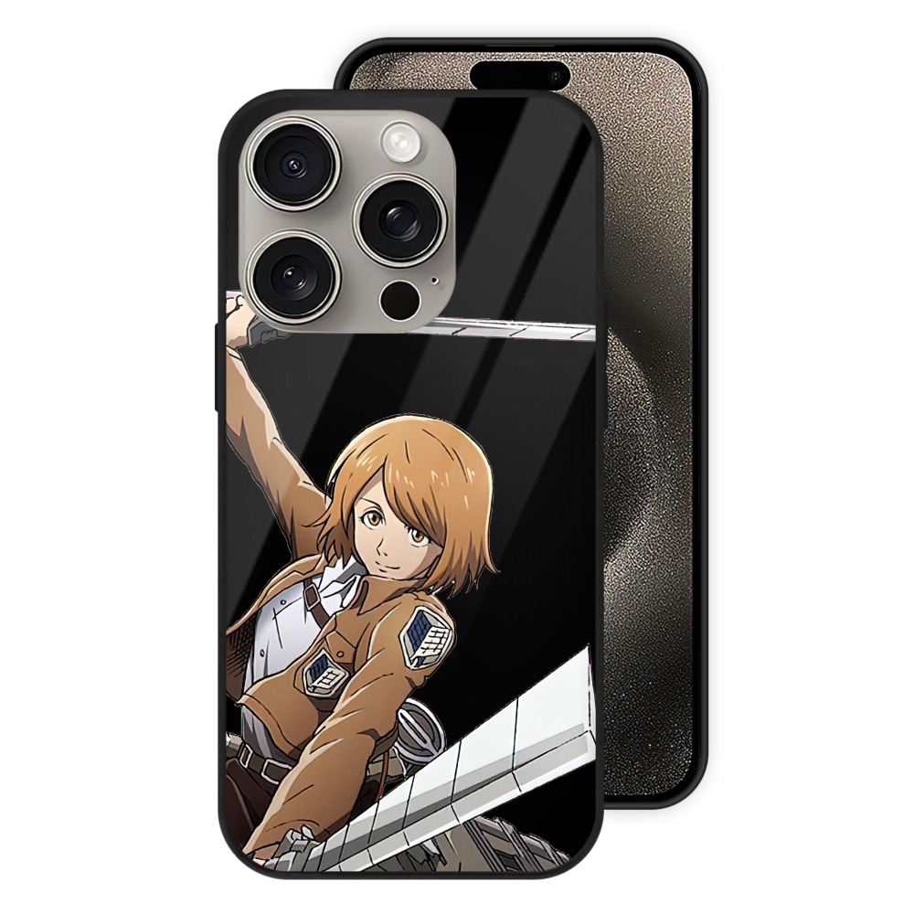 （画像用） 進撃の巨人 ペトラ·ラル Attack on Titan Petra Rall 【iPhone15Pro対応】スマホケース 耐衝撃＆黄変防止 背面ガラス