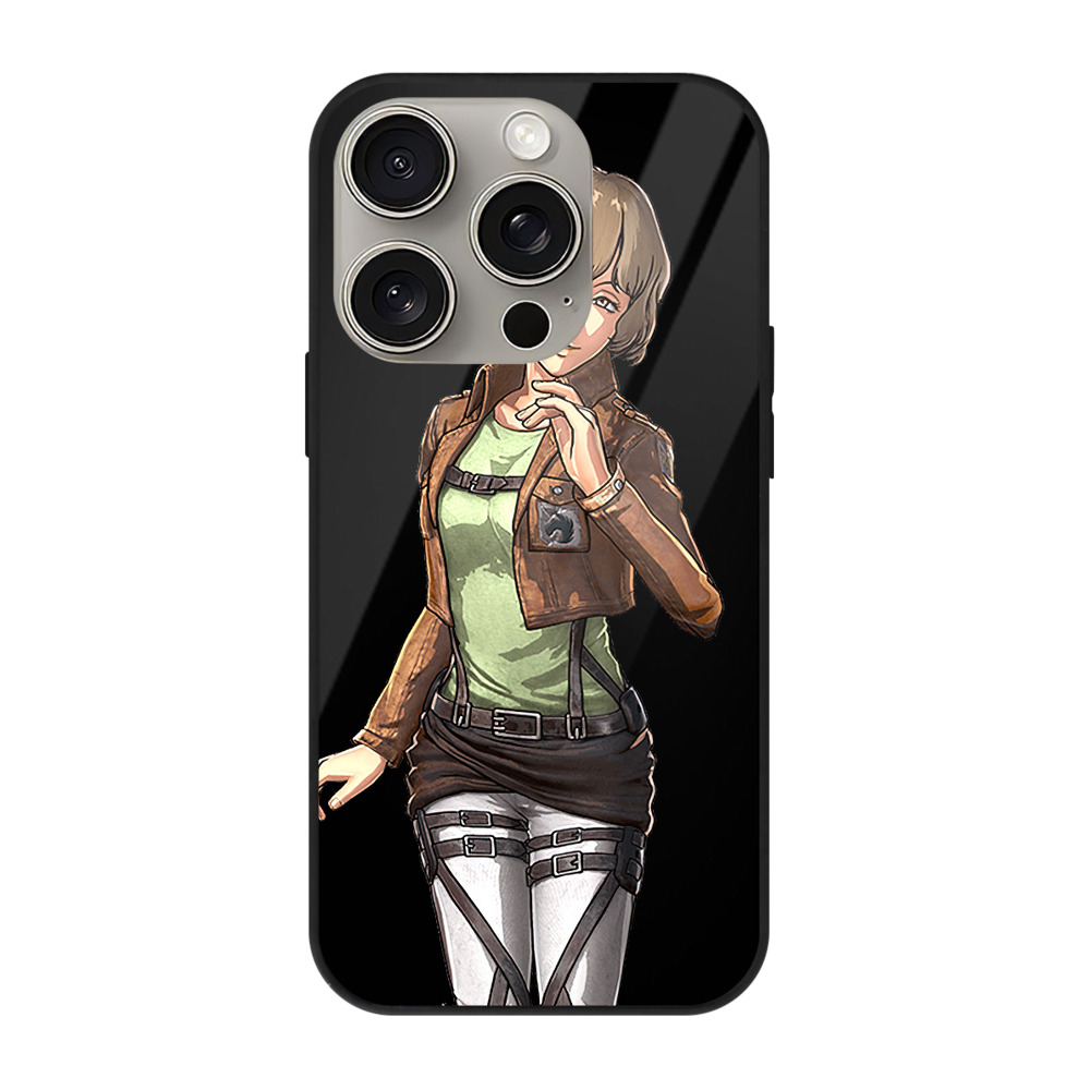 （画像用） 進撃の巨人 ヒツチ Attack on Titan Hitch 【iPhone15Pro対応】スマホケース 耐衝撃＆黄変防止 背面ガラス