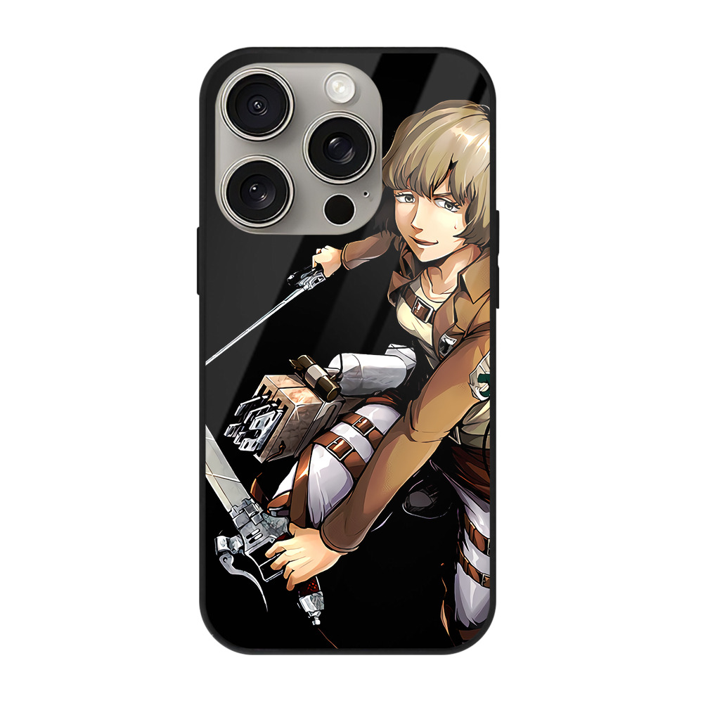 （画像用） 進撃の巨人 ヒツチ Attack on Titan Hitch 【iPhone15Pro対応】スマホケース 耐衝撃＆黄変防止 背面ガラス