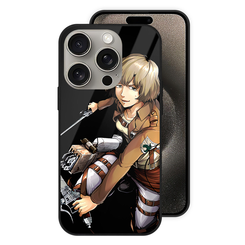 （画像用） 進撃の巨人 ヒツチ Attack on Titan Hitch 【iPhone15Pro対応】スマホケース 耐衝撃＆黄変防止 背面ガラス