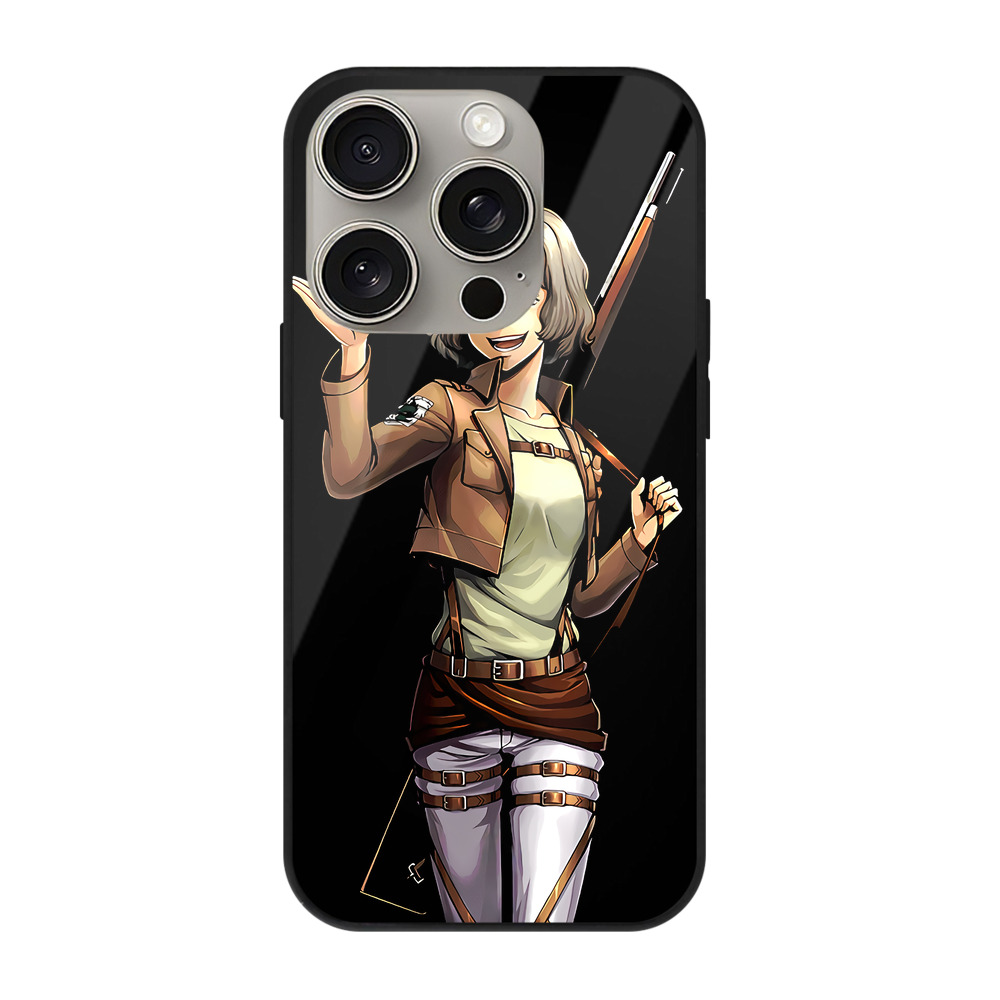 （画像用） 進撃の巨人 ヒツチ Attack on Titan Hitch 【iPhone15Pro対応】スマホケース 耐衝撃＆黄変防止 背面ガラス