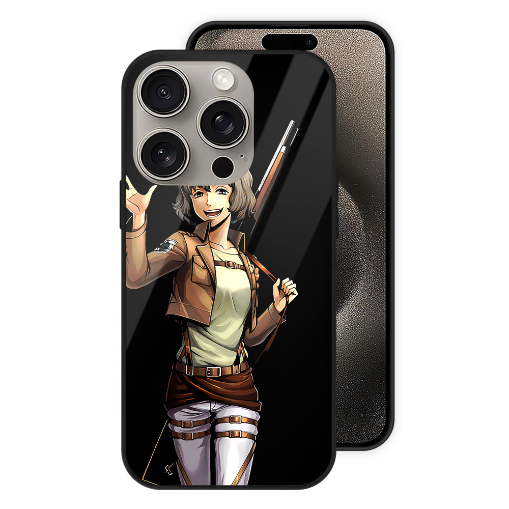 （画像用） 進撃の巨人 ヒツチ Attack on Titan Hitch 【iPhone15Pro対応】スマホケース 耐衝撃＆黄変防止 背面ガラス