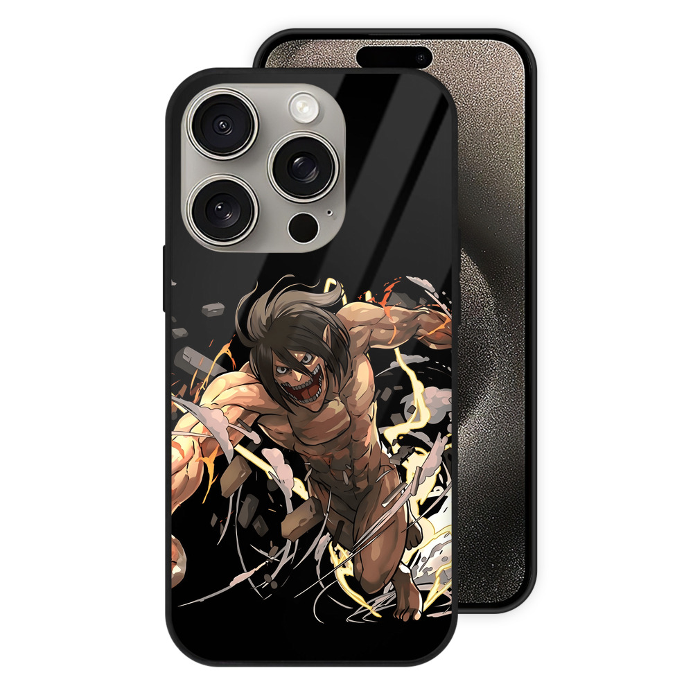 （画像用） 進撃の巨人 Attack on Titan 【iPhone15Pro対応】スマホケース 耐衝撃＆黄変防止 背面ガラス
