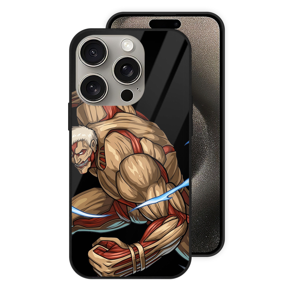 （画像用） 進撃の巨人 Attack on Titan 【iPhone15Pro対応】スマホケース 耐衝撃＆黄変防止 背面ガラス