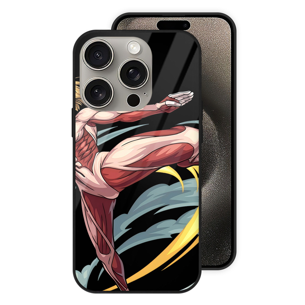 （画像用） 進撃の巨人 Attack on Titan 【iPhone15Pro対応】スマホケース 耐衝撃＆黄変防止 背面ガラス