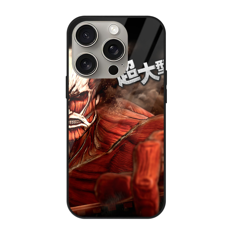 （画像用） 進撃の巨人 Attack on Titan 【iPhone15Pro対応】スマホケース 耐衝撃＆黄変防止 背面ガラス