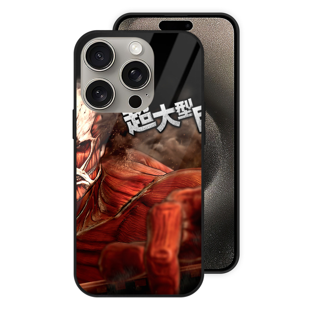 （画像用） 進撃の巨人 Attack on Titan 【iPhone15Pro対応】スマホケース 耐衝撃＆黄変防止 背面ガラス